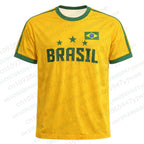 2026 Brazil Football Jersey Yellow Green Breathable Top For Football Enthusiasts Tee Fashion Street Wear Men'S Women'S T-Shirts