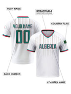 Custom Algeria Soccer Jersey Personalized with Name Number Breathable V-neck Football Team Shirt for Men Youth Women