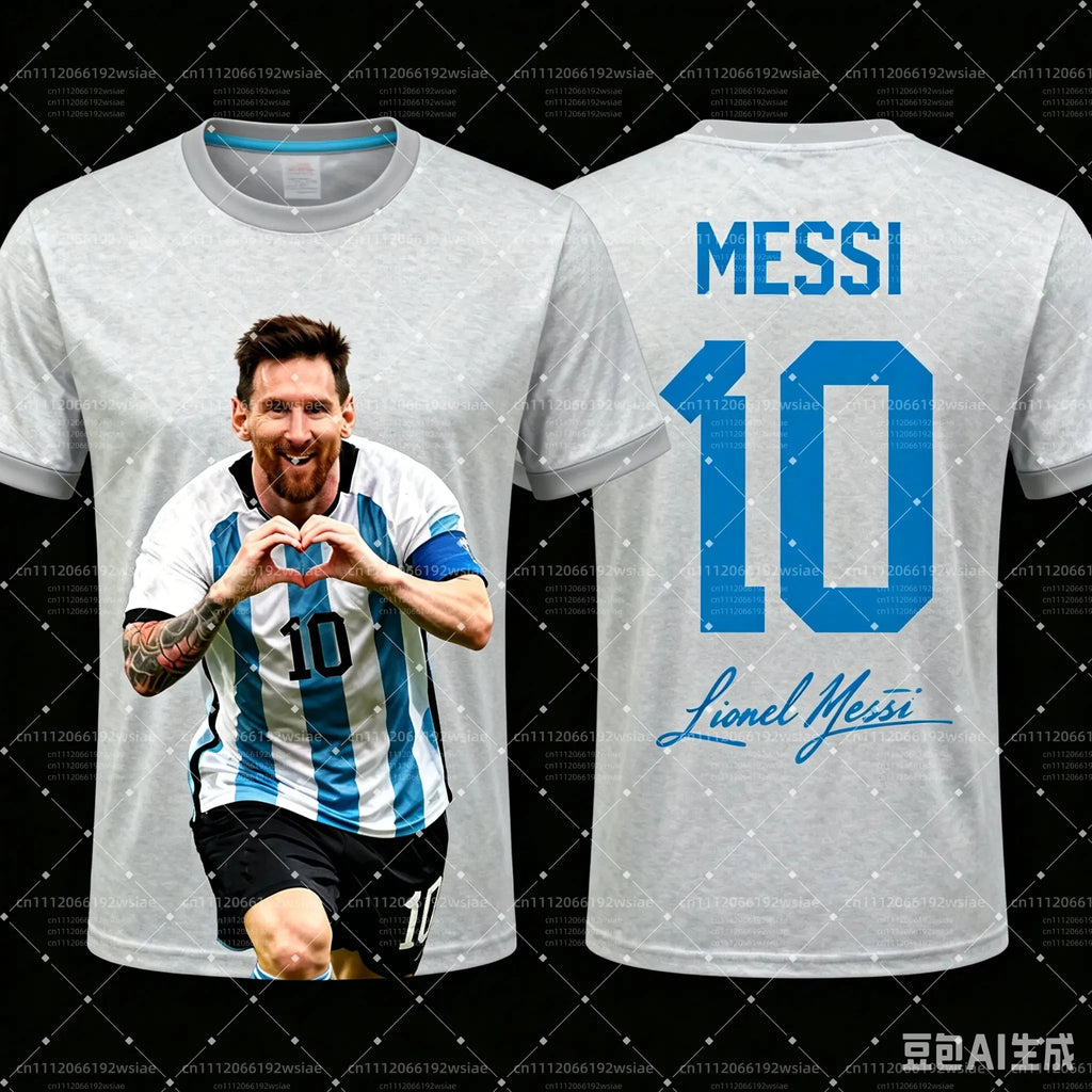 MESSI Men’s Fashion AI Football T-shirt 2026 Summer Fan Commemorative Jersey Style Casual Sports Top Superstar Graphic Print