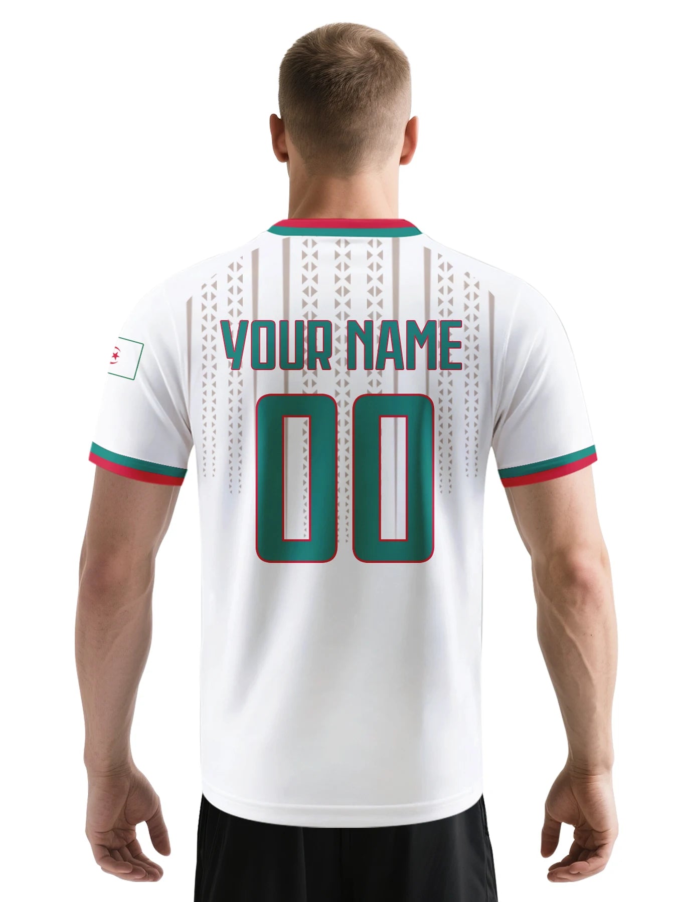 Custom Algeria Soccer Jersey Personalized with Name Number Breathable V-neck Football Team Shirt for Men Youth Women