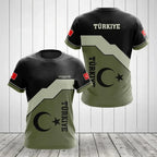 Turkey National Team Jersey - Athletic Tee with Crescent Star & Flag Patches, Ideal for Sports Fans & Patriotic Streetwear