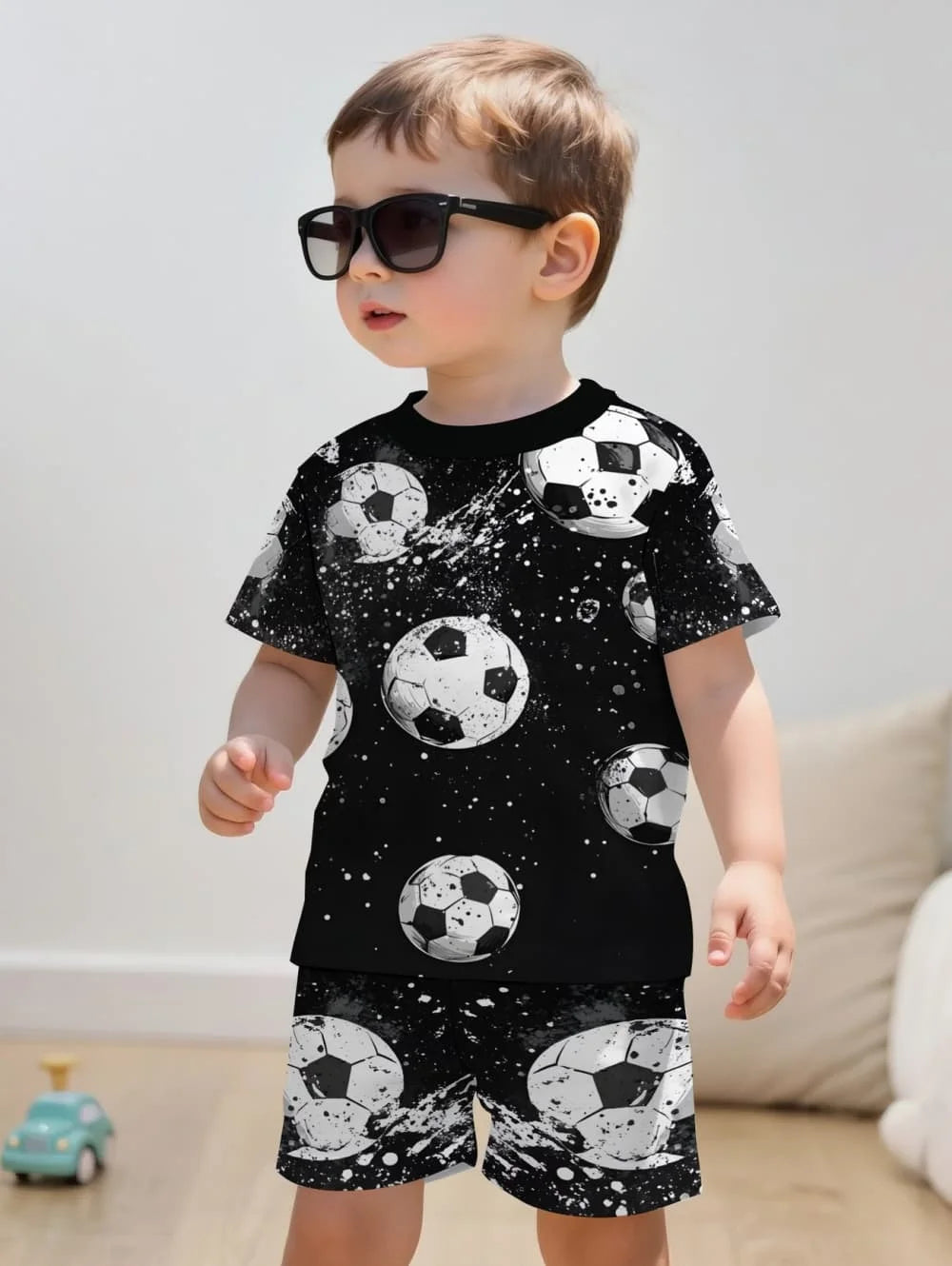 Boys Soccer Jersey Youth Football Uniform Sport Shirt Suit for Boy Summer Short Sleeve T-Shirt Shorts Training Set Birthday Gift