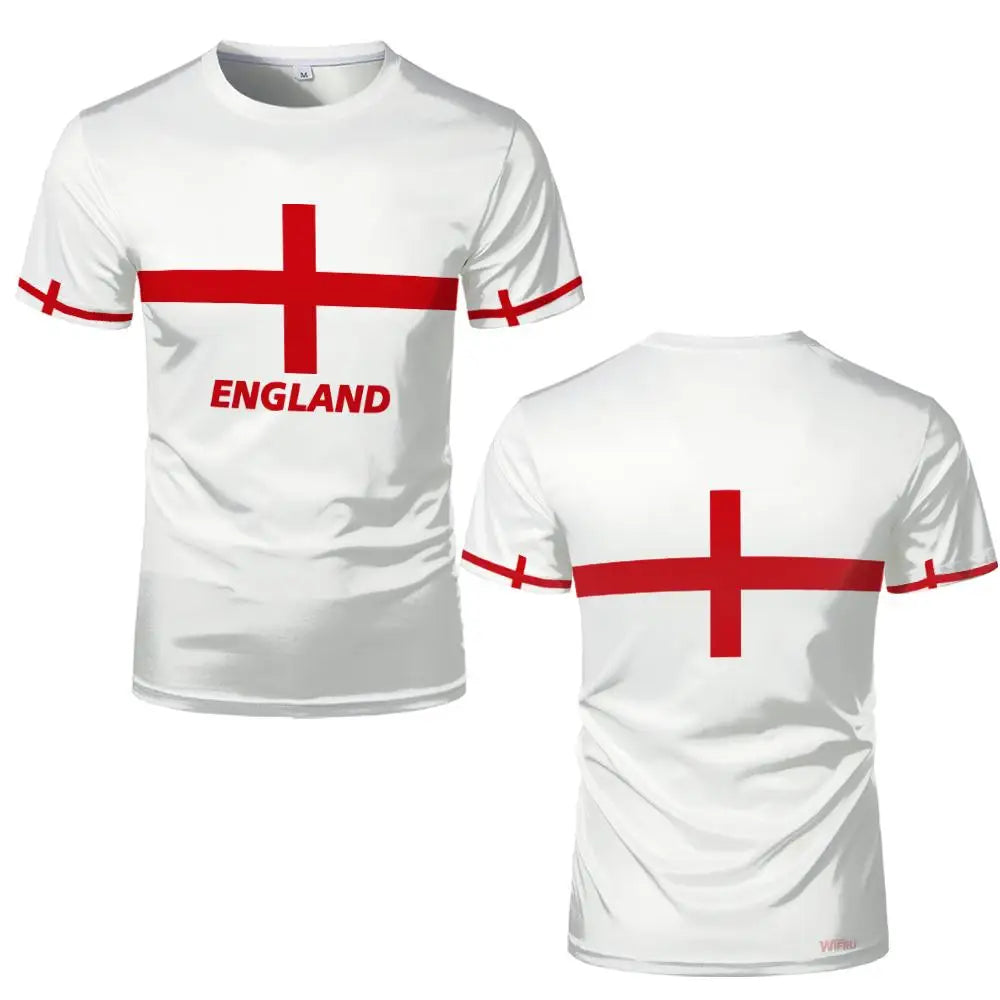 2026 New England Flag Printed Jersey Fashion Casual Streetwear Short Sleeve Top Men's And Women's Soccer Training O-Neck T-shirt