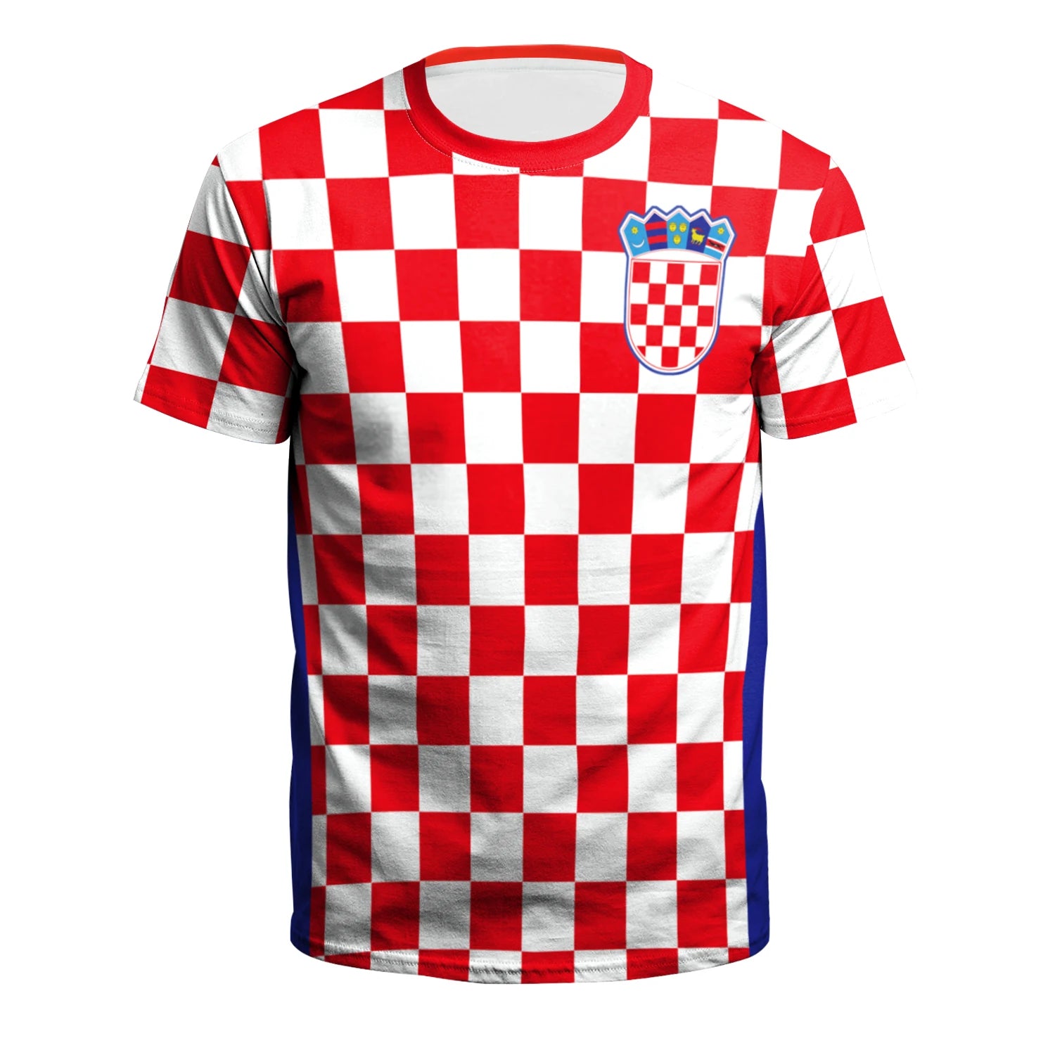Jersery Croatia T-Shirt for Men HR Flag Tee Shirts Fashion 18 Soccer Top Red White Grids Football Jerseys Unisex Clothing