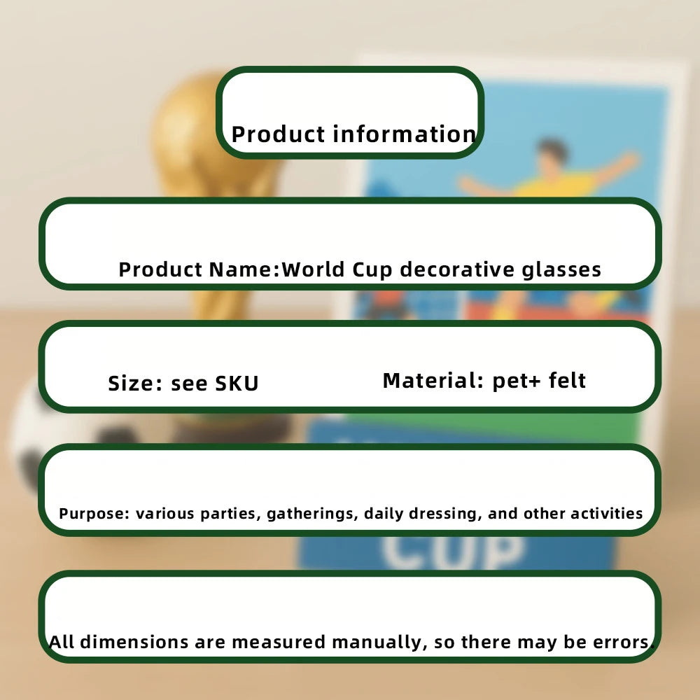 FIFA World Cup 2026 Flag Eyeglass Frames — Fan Cheering Props