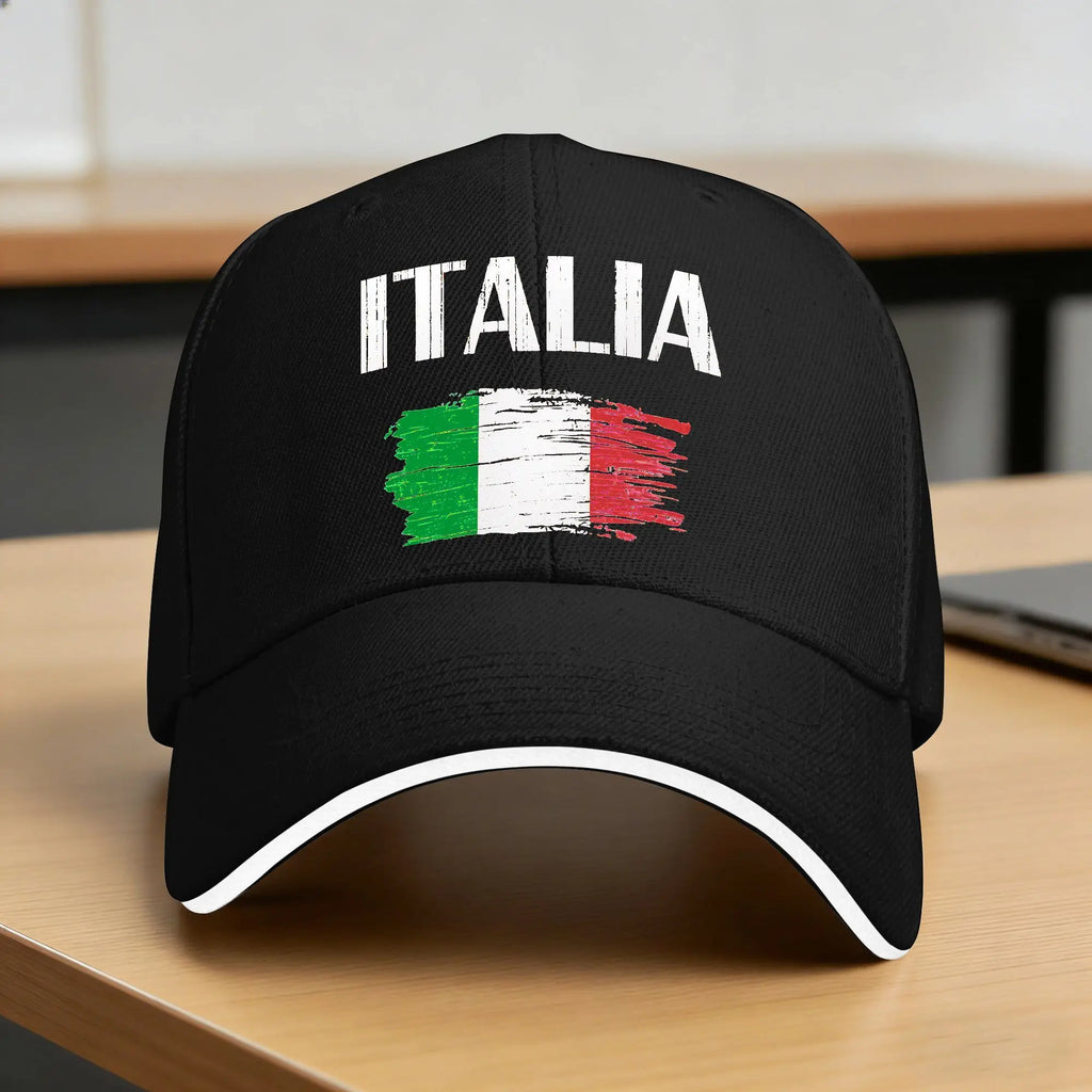 Italia Italian Flag Vintage Baseball Cap  Unisex Men Print Hip Hop Hats Summer Classic Tennis Skate Breathable Snapback Cap