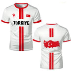 Turkey Football Jersey Breathable Quick-drying Sports Short-sleeved T-shirt Turkish Flag 3D Printed Fashion Loose Men's T Shirts
