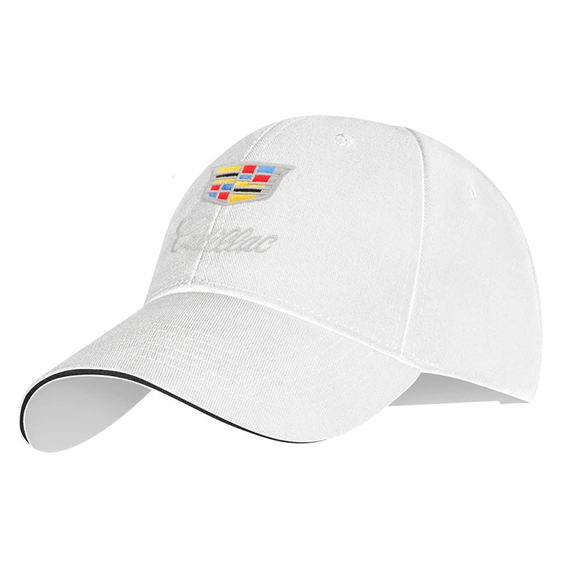 1pcs Car Emblem Embroidery Snapback Baseball Cap Spring And Autumn Outdoor Adjustable Casual Hats Sunscreen Hat For Cadillac