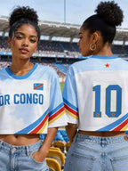 DR Congo Football Jersey — Women's Crop Top