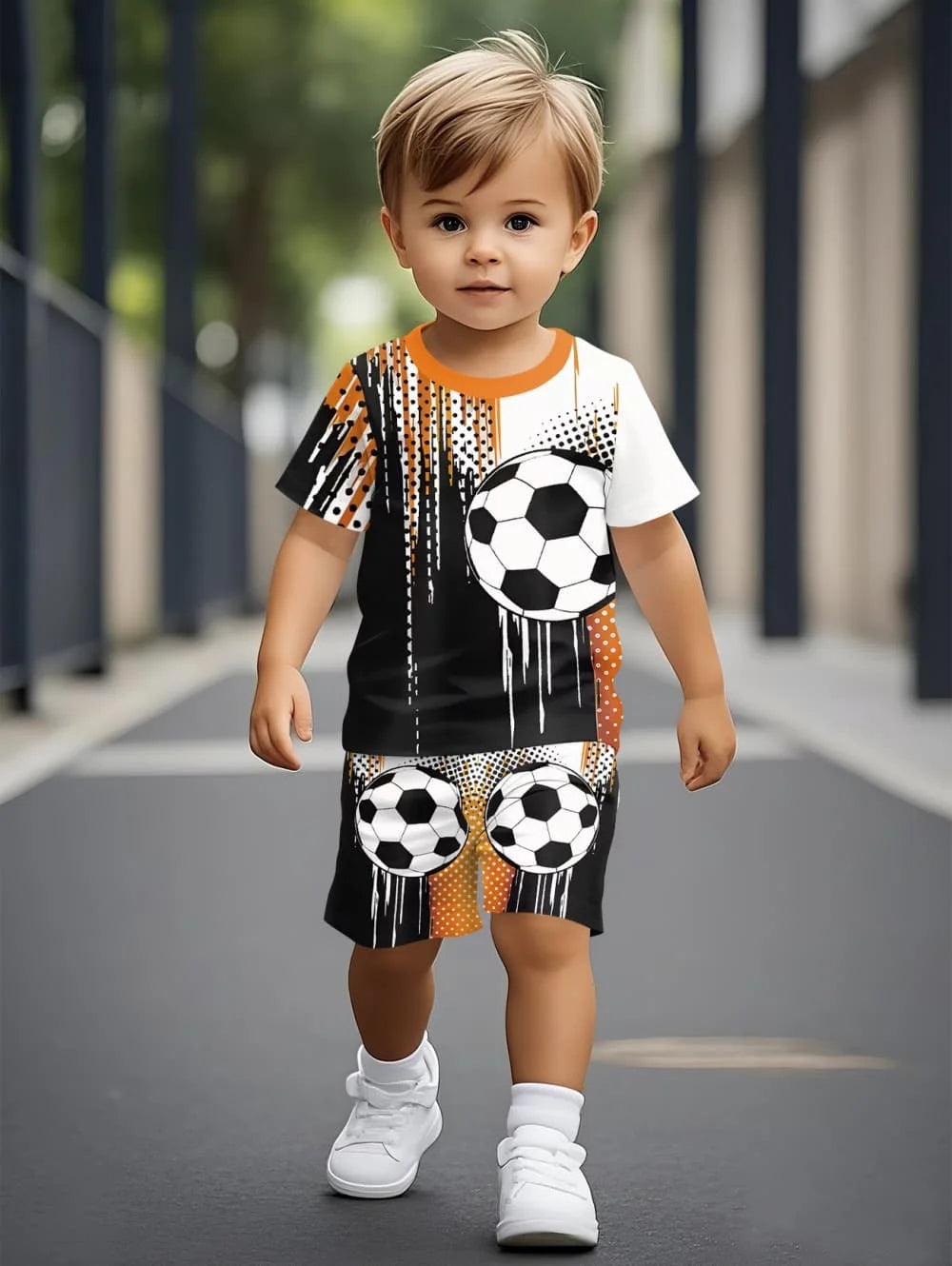 Boys Soccer Jersey Youth Football Uniform Sport Shirt Suit for Boy Summer Short Sleeve T-Shirt Shorts Training Set Birthday Gift