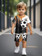 Boys Soccer Jersey Youth Football Uniform Sport Shirt Suit for Boy Summer Short Sleeve T-Shirt Shorts Training Set Birthday Gift