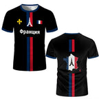 France Football Jersey 2025 Men's T-shirts Soccer Uniform Short Sleeve Tees French Map Flag Graphic Casual Sports Unisex Tops
