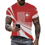 Swiss Flag Soccer Jersey T-shirts Summer Men Short Sleeved Casual Sports T Shirt Switzerland Football Clubs Fashion Man Clothes