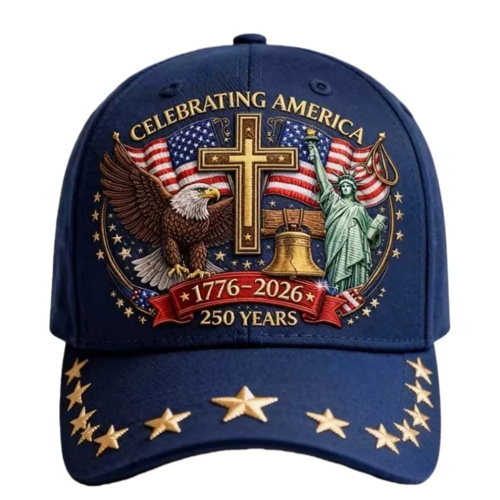 Us 250th Anniversary Cap Versatile Flag Embroidery Hat Statue Of Liberty Hat Retro Patriotic Baseball Cap For Casual Outings