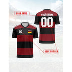 Germany Jerseys Pattern T-Shirt For Men Football Customized 3D Printed Short Sleeve Tops Summer Loose V-Neck T Shirts Sport Tees