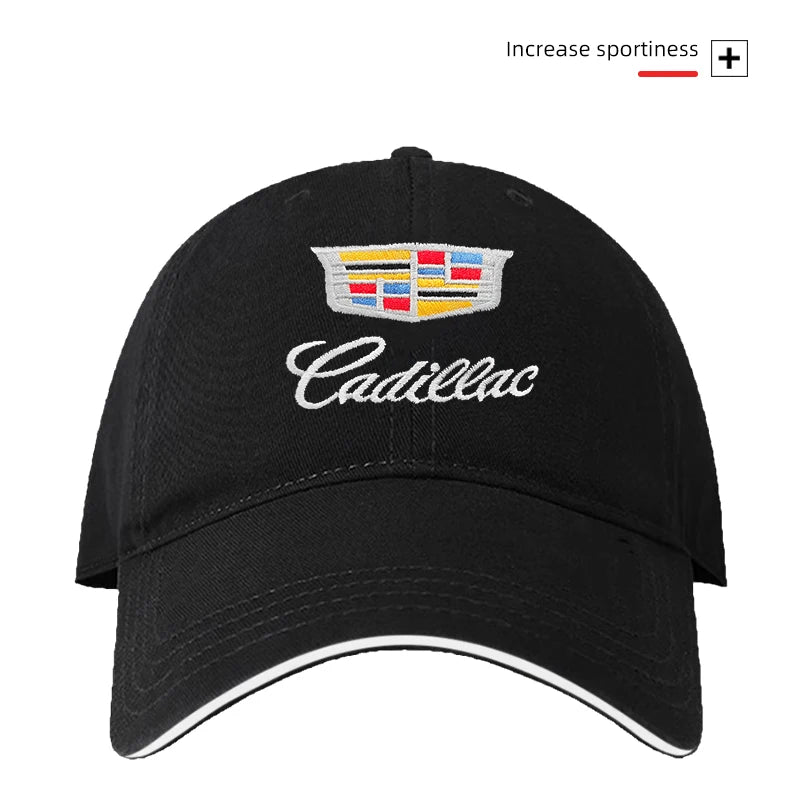 1pcs Car Emblem Embroidery Snapback Baseball Cap Spring And Autumn Outdoor Adjustable Casual Hats Sunscreen Hat For Cadillac