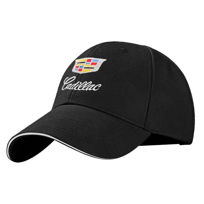 1pcs Car Emblem Embroidery Snapback Baseball Cap Spring And Autumn Outdoor Adjustable Casual Hats Sunscreen Hat For Cadillac
