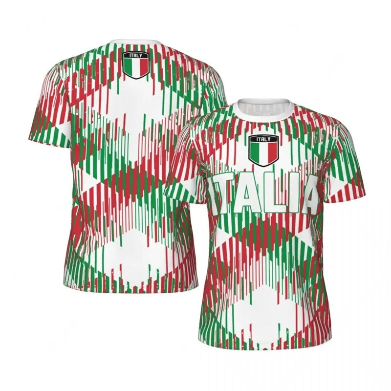 Multi Color Italy Flag T-shirt Men Women Summer Sports Tee Short Sleeve 3d Printing Football Jerseys Outdoor Fitness T Shirts