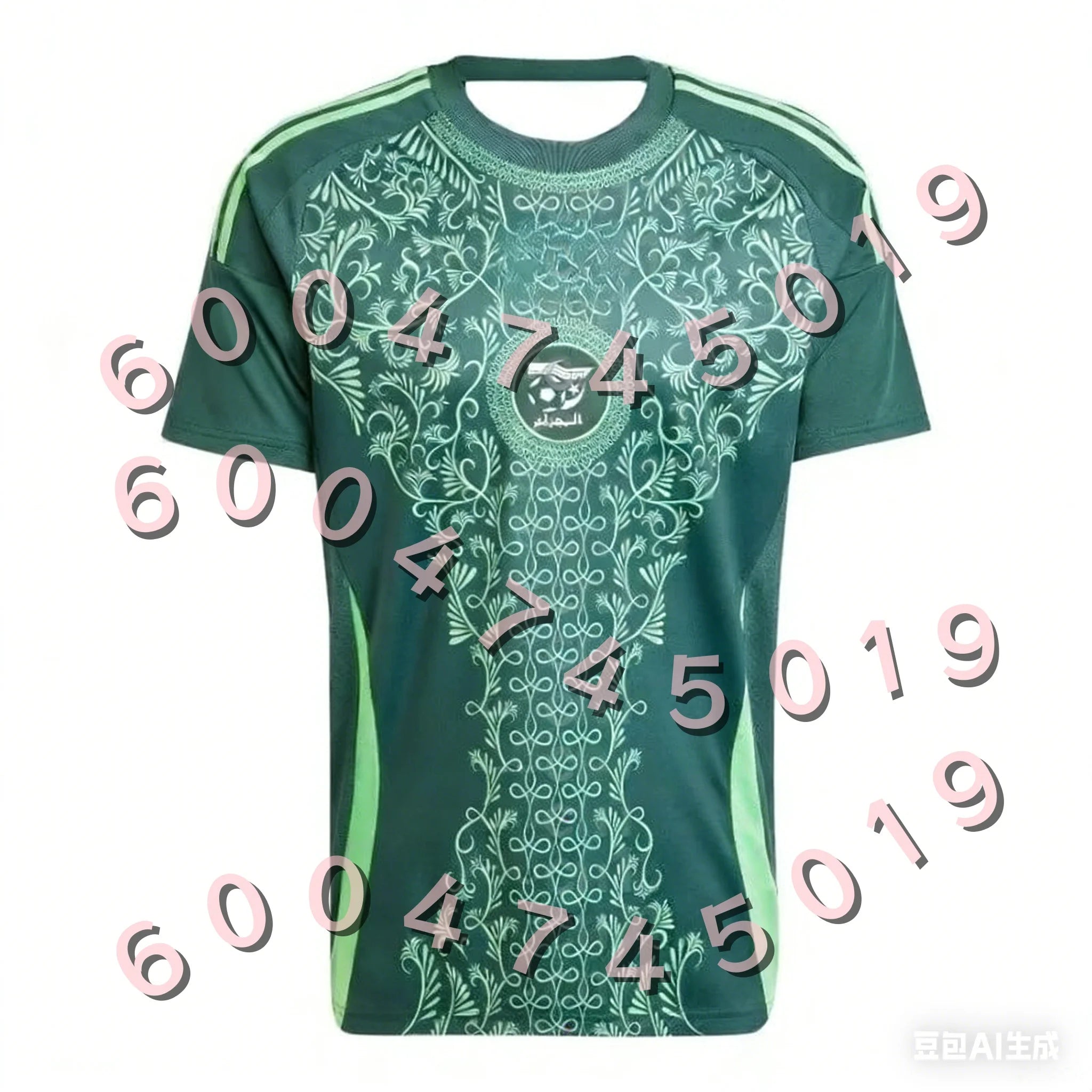 2026 New Summer Algeria Inspired Football Jersey Family Matching Outfit Green Print Quick Dry T-shirt for Men Women Kids Tees