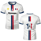 France Football Jersey 2025 Men's T-shirts Soccer Uniform Short Sleeve Tees French Map Flag Graphic Casual Sports Unisex Tops