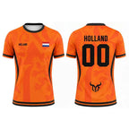 Netherlands Flag Print Football Jersey Outdoor Casual Breathable Short Sleeve Tops Summer Men Gym Sports Training Soccer T-shirt