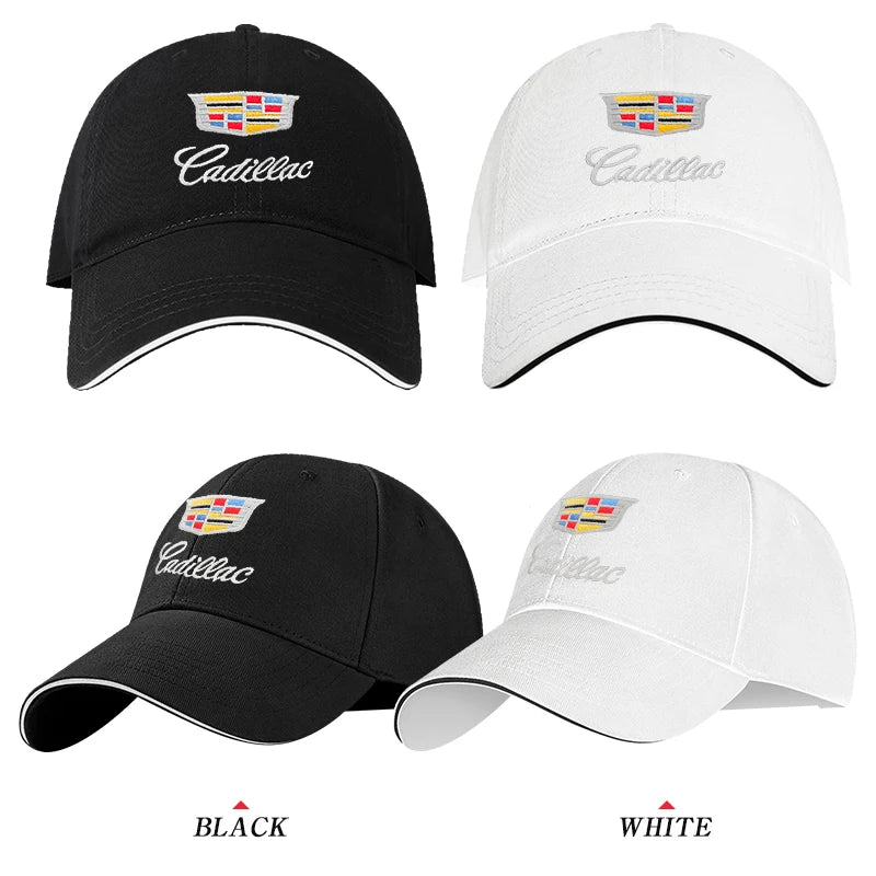 1pcs Car Emblem Embroidery Snapback Baseball Cap Spring And Autumn Outdoor Adjustable Casual Hats Sunscreen Hat For Cadillac