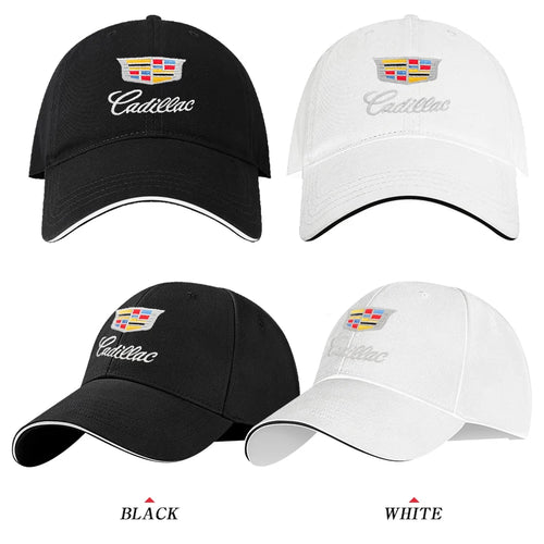 1pcs Car Emblem Embroidery Snapback Baseball Cap Spring And Autumn Outdoor Adjustable Casual Hats Sunscreen Hat For Cadillac