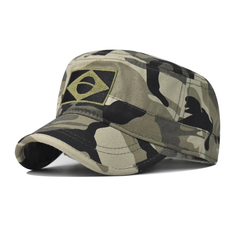 Camo Baseball Cap Men Summer Brazil Flag Sun Protection Snapback Caps Male Casual Airsoft Hat Outdoor Fishing Hiking Camping Hat