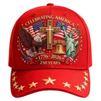 Us 250th Anniversary Cap Versatile Flag Embroidery Hat Statue Of Liberty Hat Retro Patriotic Baseball Cap For Casual Outings