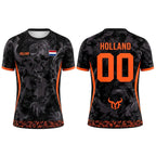 Netherlands Flag Print Football Jersey Outdoor Casual Breathable Short Sleeve Tops Summer Men Gym Sports Training Soccer T-shirt