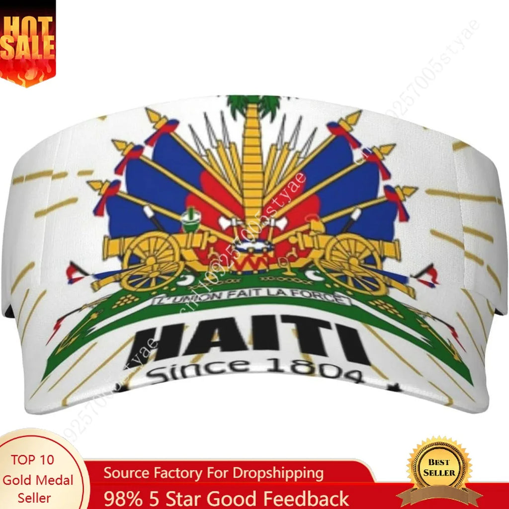 Haiti Flag Cap Man Woman Sport Visor Hat Fashion Sunhat Adjustable Outdoor Sun Hats Trucker Caps Casual Snapback Hat