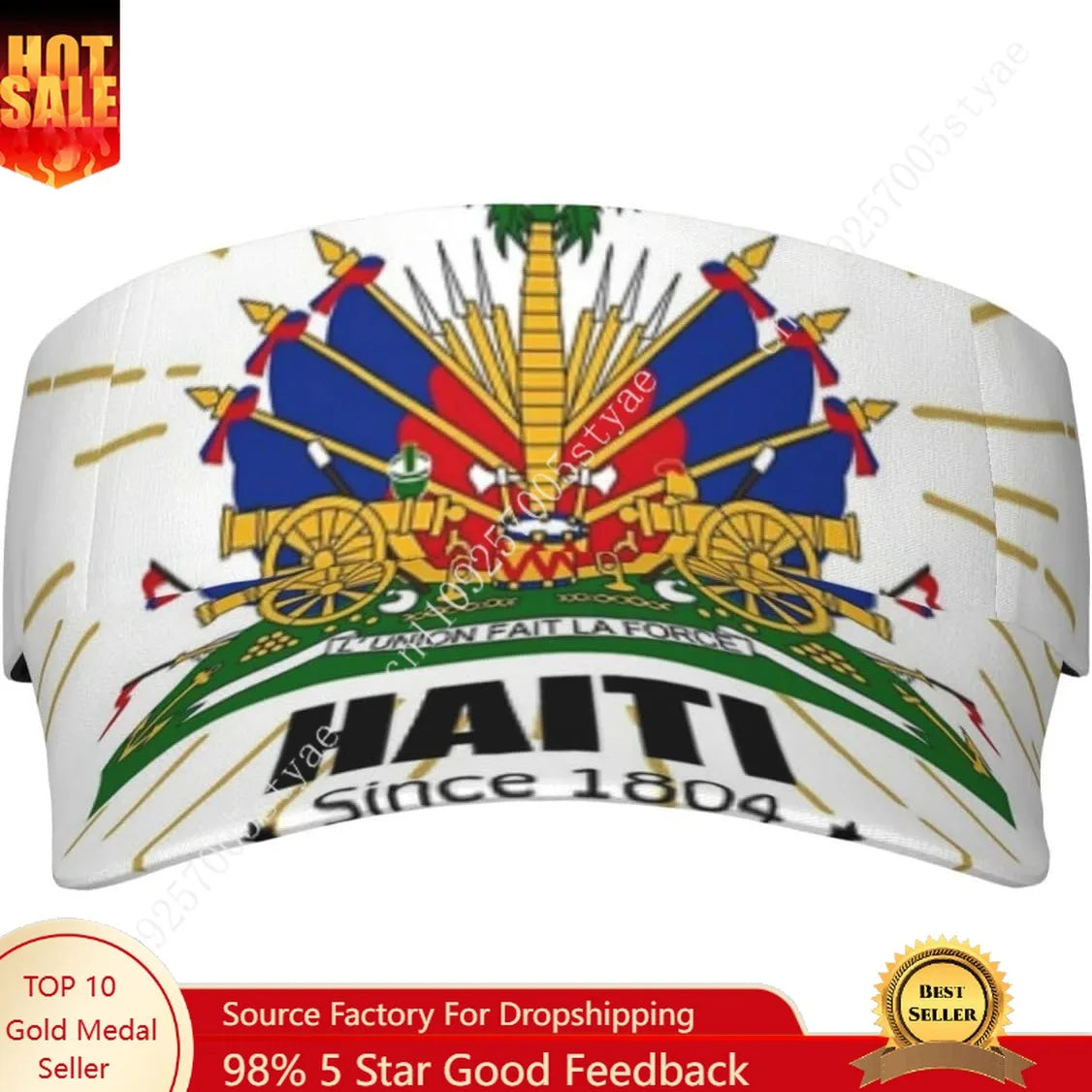 Haiti Flag Cap Man Woman Sport Visor Hat Fashion Sunhat Adjustable Outdoor Sun Hats Trucker Caps Casual Snapback Hat