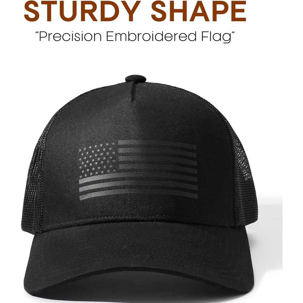 USA Flag Baseball Cap — Patriotic Mesh Hat