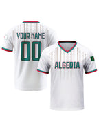 Custom Algeria Soccer Jersey Personalized with Name Number Breathable V-neck Football Team Shirt for Men Youth Women