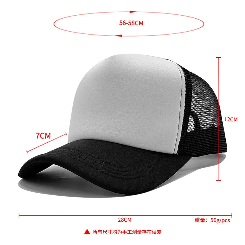 Flag Printing Baseball Caps for Men Women Sponge Mesh Cap Boys Girls Outdoor Sunhat Summer Trucker Snap Back Hats Dropshipping