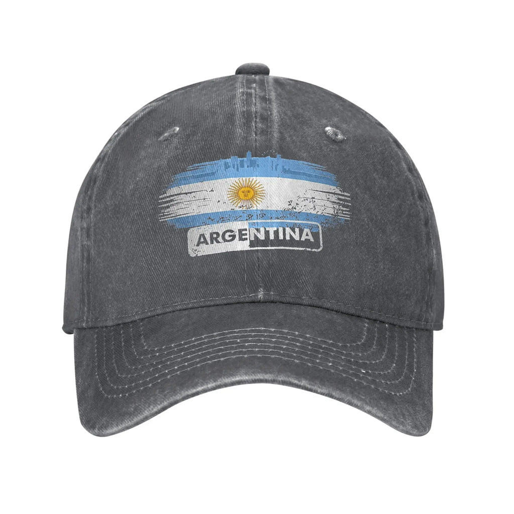 Argentina Flag Washed Baseball Cap  Trendy Sun Trucker Hat Summer Women Men Outdoor Sport Baseball Caps