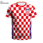 Jersery Croatia T-Shirt for Men HR Flag Tee Shirts Fashion 18 Soccer Top Red White Grids Football Jerseys Unisex Clothing