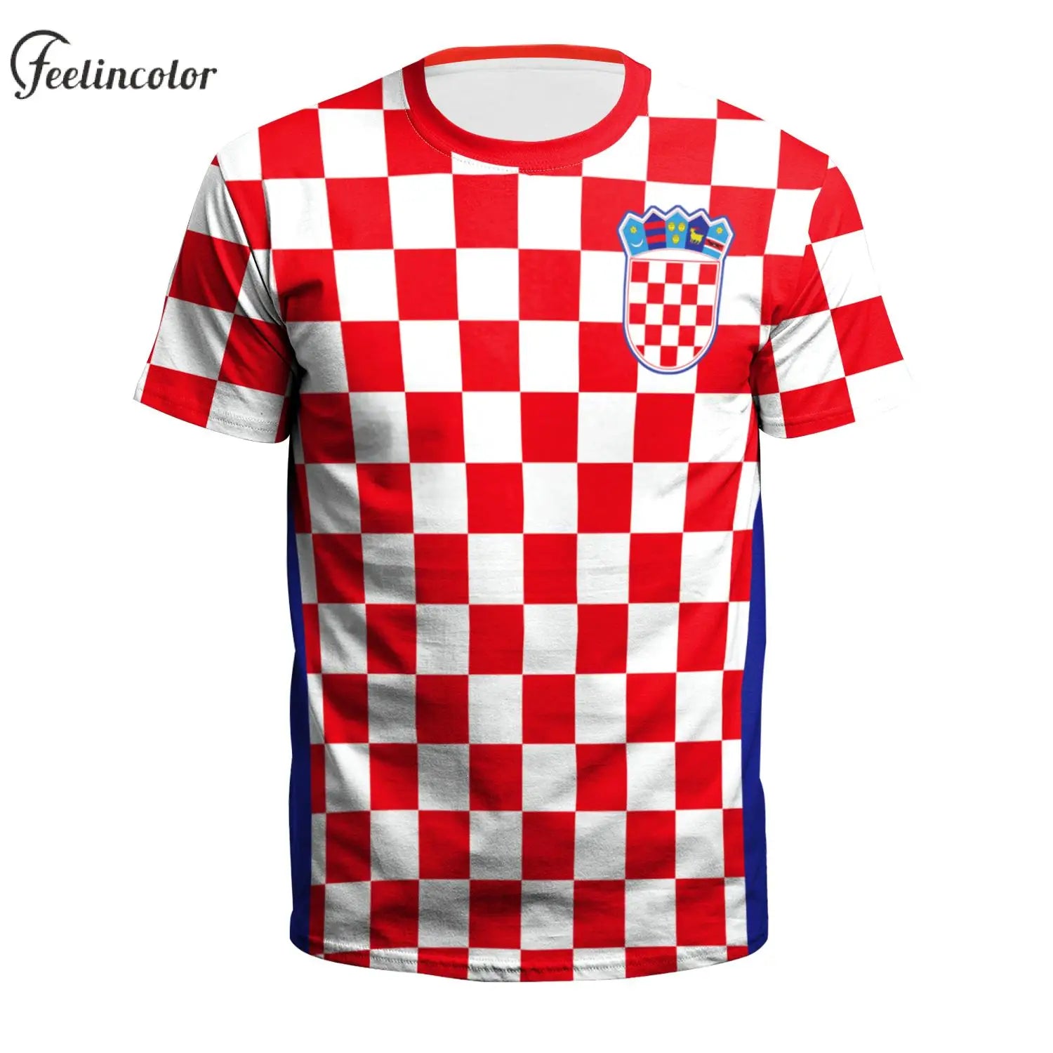 Jersery Croatia T-Shirt for Men HR Flag Tee Shirts Fashion 18 Soccer Top Red White Grids Football Jerseys Unisex Clothing