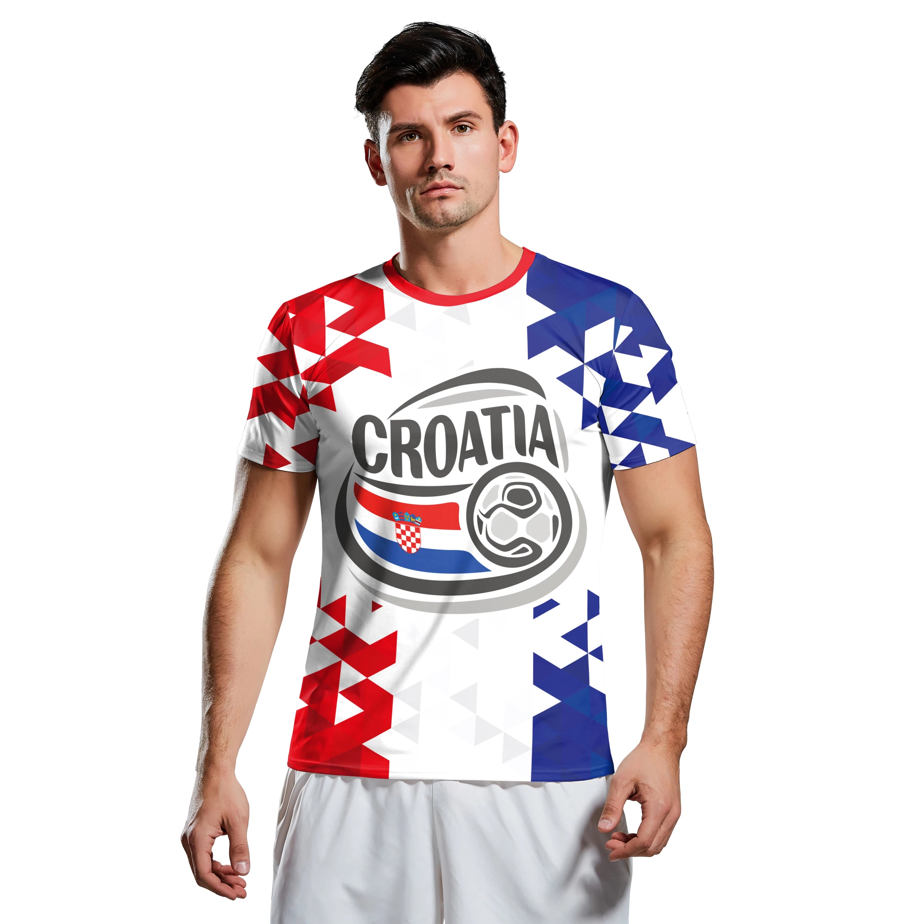 Jersery Croatia T-Shirt for Men HR Flag Tee Shirts Fashion 18 Soccer Top Red White Grids Football Jerseys Unisex Clothing