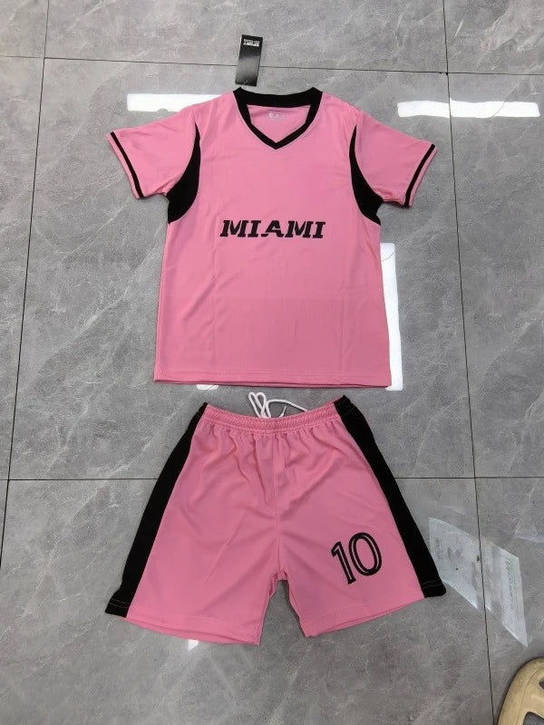 Kids Boys Soccer Jersey T-Shirts+Shorts+Stockings Set Youth Football Uniform Sports Shirt Kit children Sports Fan Girls Soccer