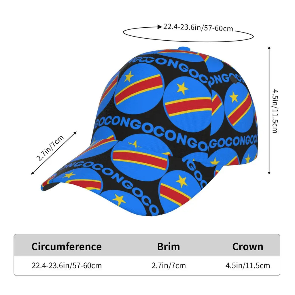 Flag Of Congo Kinshasa Flag Of Zaire Baseball Caps Men Women Hats Outdoor Adjustable Casual Cap Hip Hop Baseball Hat Casquette