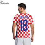 Jersery Croatia T-Shirt for Men HR Flag Tee Shirts Fashion 18 Soccer Top Red White Grids Football Jerseys Unisex Clothing
