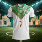 Fashion Saudi Arabia Flag Football Jersey T Shirts Trend Summer National Emblem 3D Printed Sports Tees Loose Breathable Y2k Tops