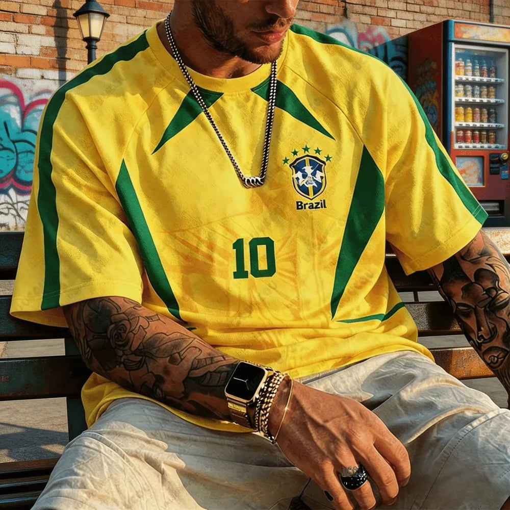 Summer New Brazil Football Jerseys for Men 2026 World Football Match Sports Tshirts Mesh Breathable Tees Fans Gifts Man Clothing