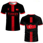 Turkey Football Jersey Breathable Quick-drying Sports Short-sleeved T-shirt Turkish Flag 3D Printed Fashion Loose Men's T Shirts