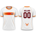 Netherlands Flag Print Football Jersey Outdoor Casual Breathable Short Sleeve Tops Summer Men Gym Sports Training Soccer T-shirt
