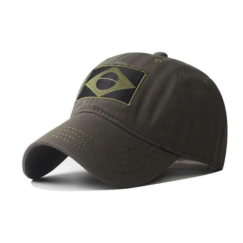 Camo Baseball Cap Men Summer Brazil Flag Sun Protection Snapback Caps Male Casual Airsoft Hat Outdoor Fishing Hiking Camping Hat