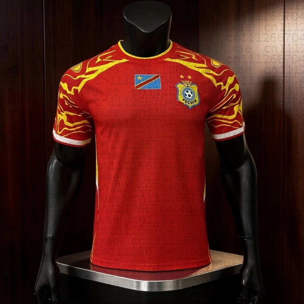 Congo National Team Away Jersey,Breathable, Quick Drying Thai Version Sports Football Jersey, on Field Training Family Matching