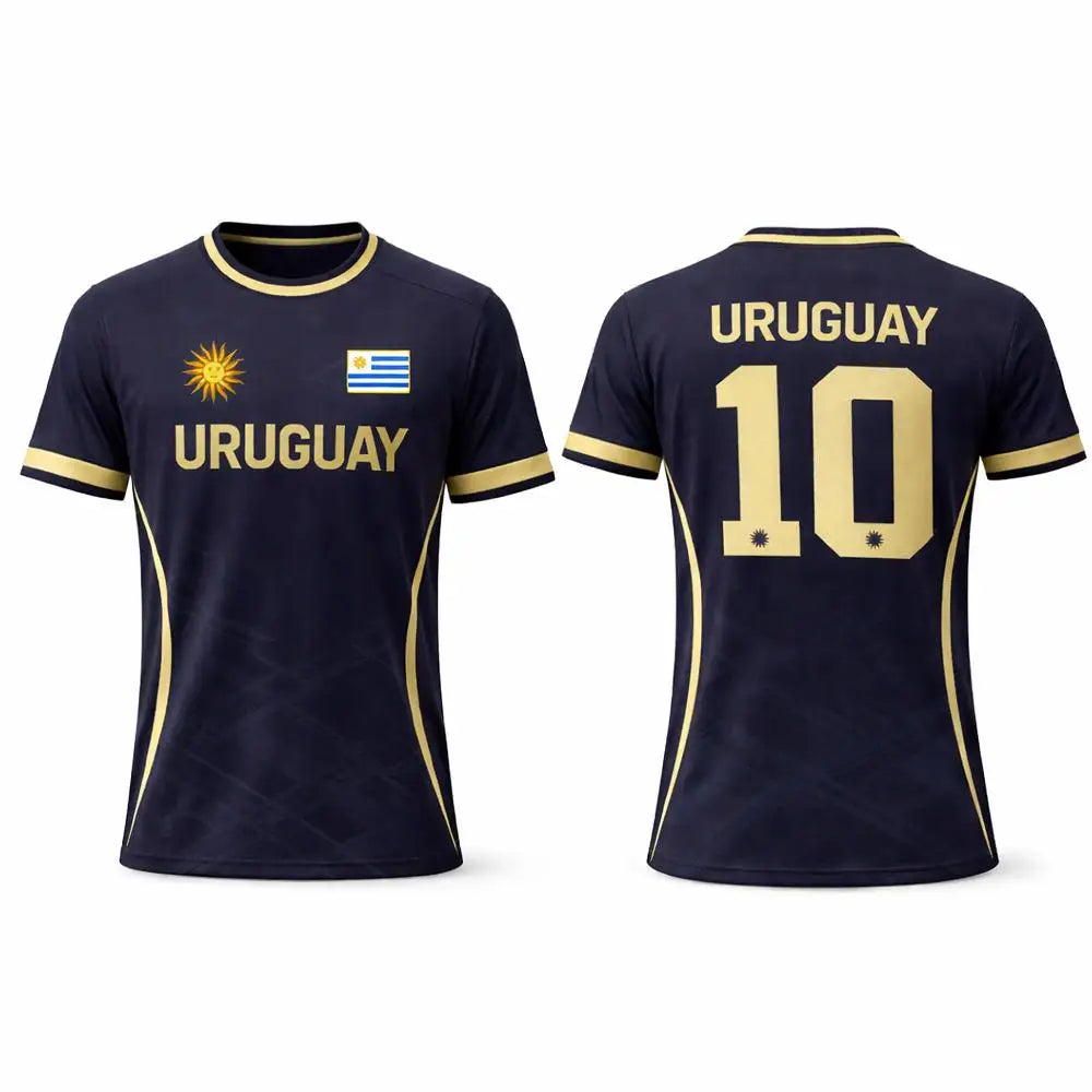 Uruguay National Team #10 Soccer Jersey T-Shirt, Men Women Quick Dry Breathable Football Fan Streetwear Tee