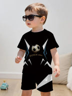 Boys Soccer Jersey Youth Football Uniform Sport Shirt Suit for Boy Summer Short Sleeve T-Shirt Shorts Training Set Birthday Gift